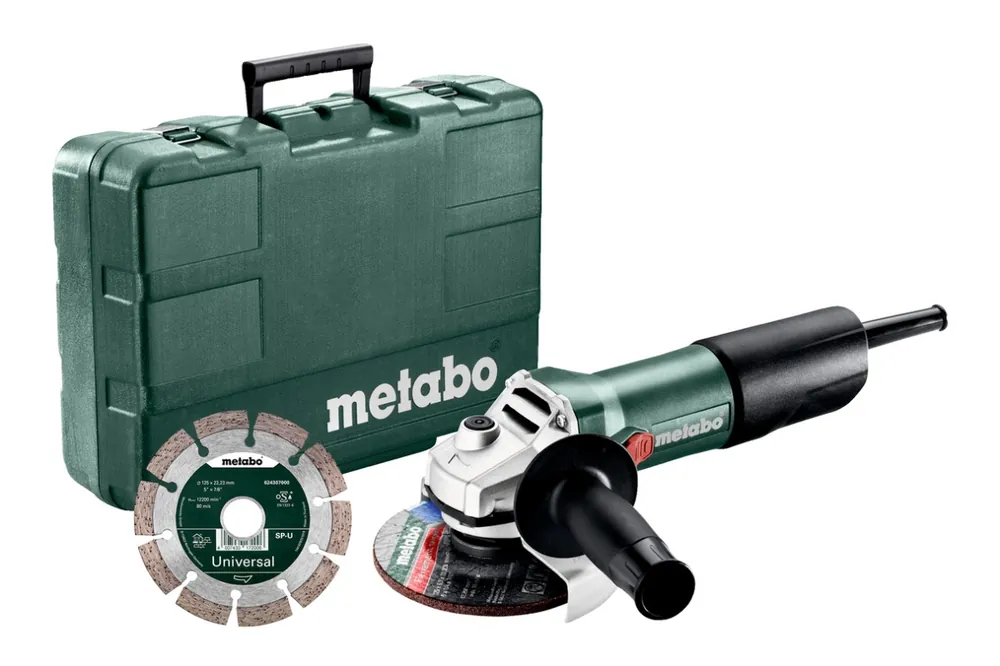 Metabo 603608510 W 850-125 SET Meuleuse d‘‘angle 125mm 850 watts en coffret + lame de scie diamantée