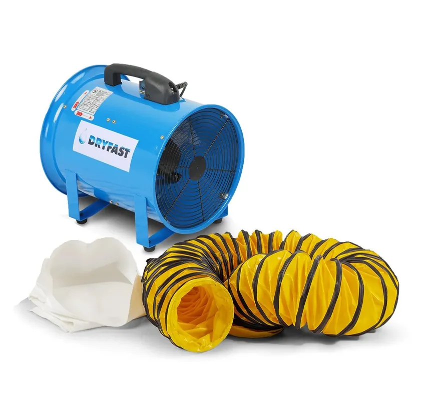 Dryfast DAF2500MLSAU/5 DAF2500M Ventilateur axial + 1 sac à poussière + 1 tuyau de transport d‘air 5 m