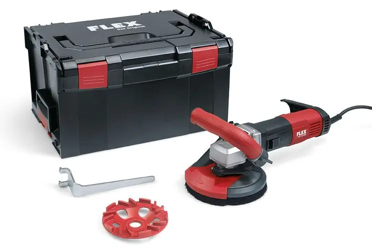 Flex-tools 504955 LD 16-8 125 R, Kit E-Jet Ponceuse à béton pour un ponçage sans poussière 125 mm
