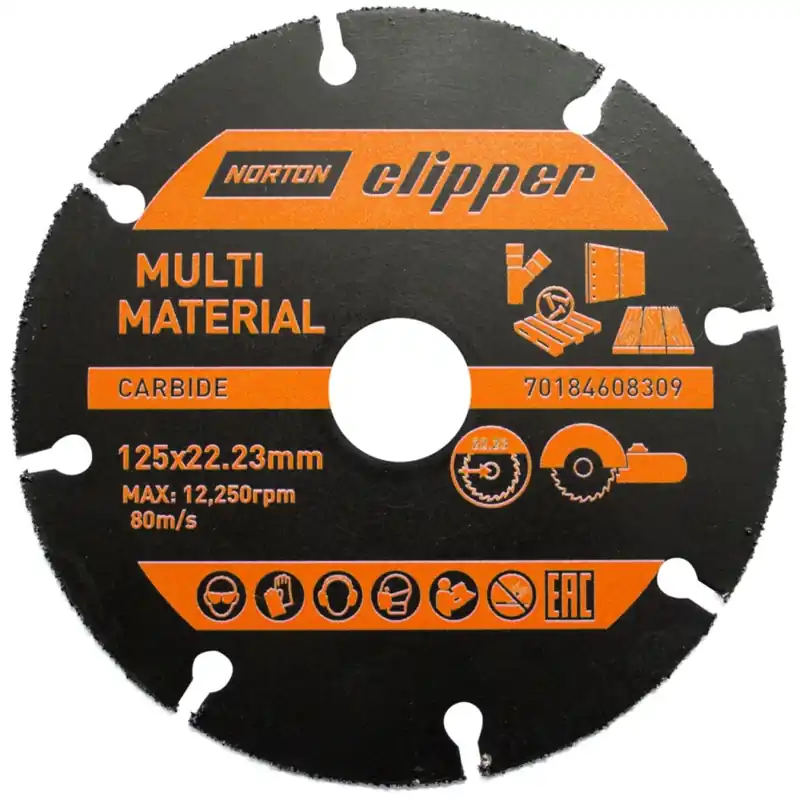 Norton Clipper 70184608309 Lame de scie en carbure multi-matériaux pour meuleuses d‘angle 125 mm