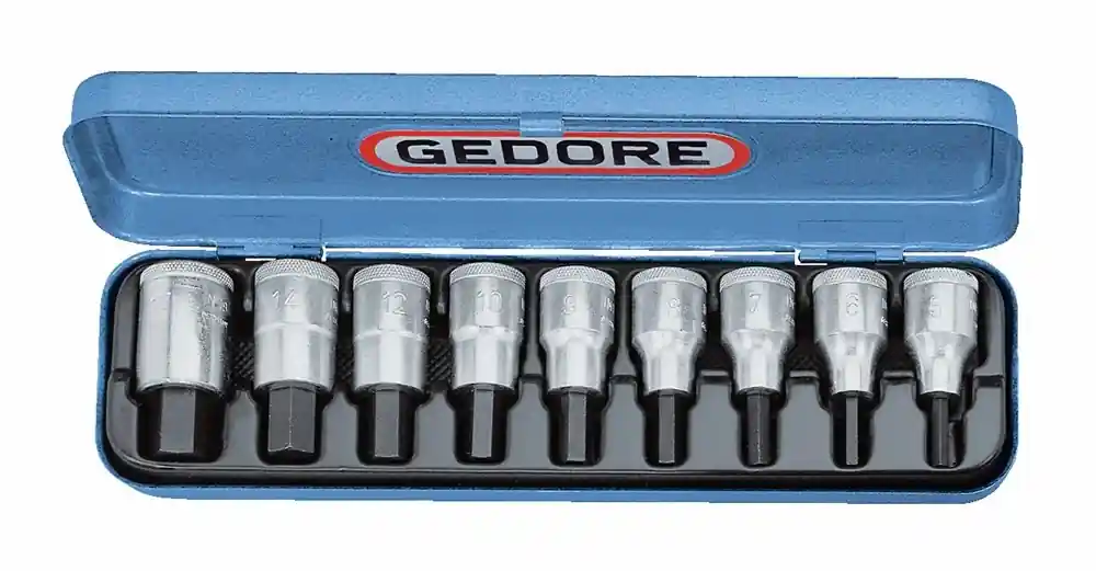 Gedore 6156410 IN 19 PA jeu de clés à douille et tournevis 1/2" (pouce) 9 pièces