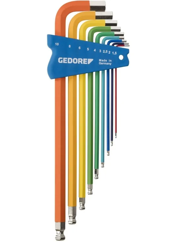 Gedore 3297470 H 42 CKEL-09 Jeu de clés à molette multicolore 9 pièces