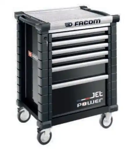 Facom JET.6NM4APOWER Chariot à outils Jet 6 tiroirs m4 avec tiroir électrique noir
