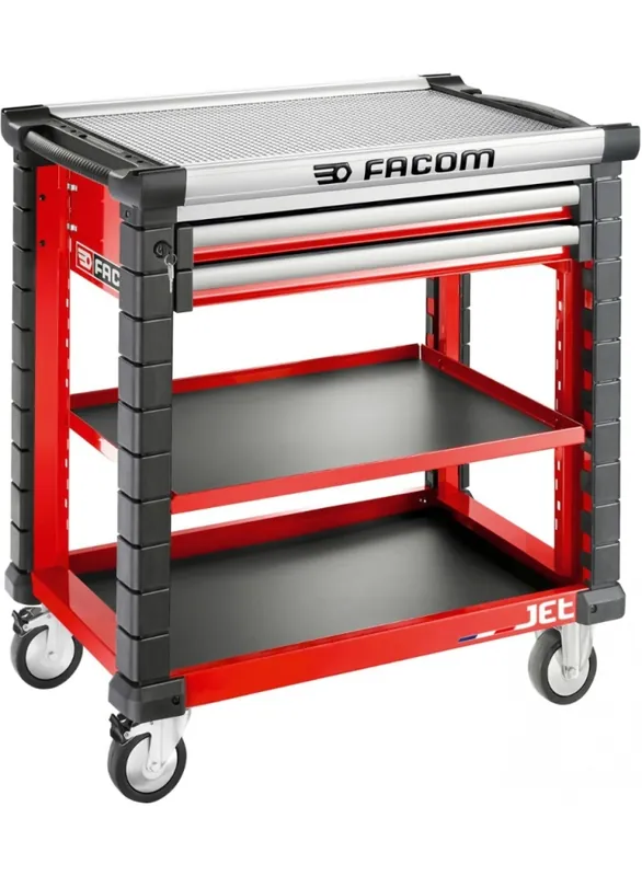 Facom JET.UC3S2DM4A JET Chariot d‘‘atelier 2 étagères M4 Rouge
