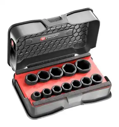 Facom NSS.J12PB NSS.A Jeu de douilles à chocs 1/2" 6 faces Stubby 12 pièces