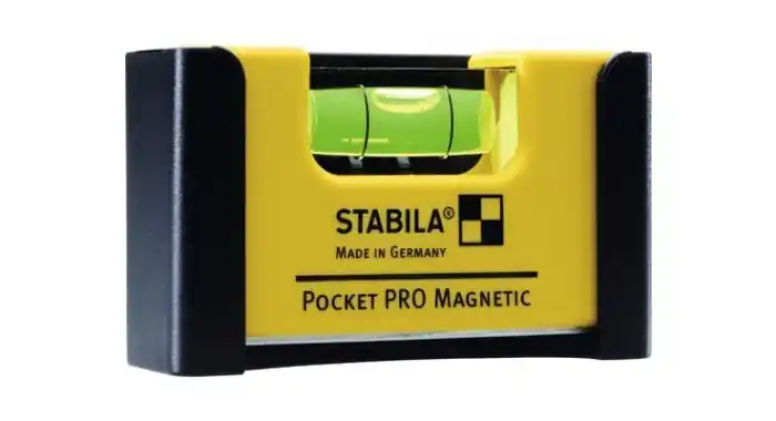 Stabila 17953 Pocket PRO Niveau à bulle magnétique, 7 cm, avec clip ceinture