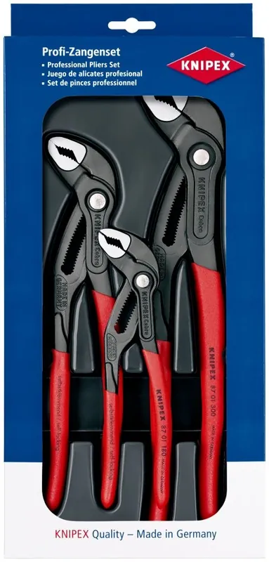 Knipex 00 20 09 V02 Set Cobra® (Pince pour pompe à eau 180/250/300 mm)