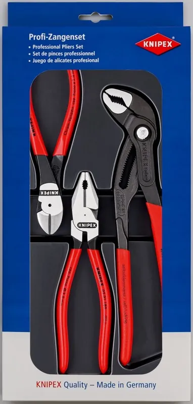Knipex 00 20 10 Jeu de force (Pince combinée, Pince pour pompe à eau, Pince pour coupe latérale)