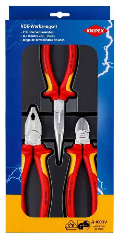 Knipex 00 20 12 VDE Electro set Pince 3 pièces