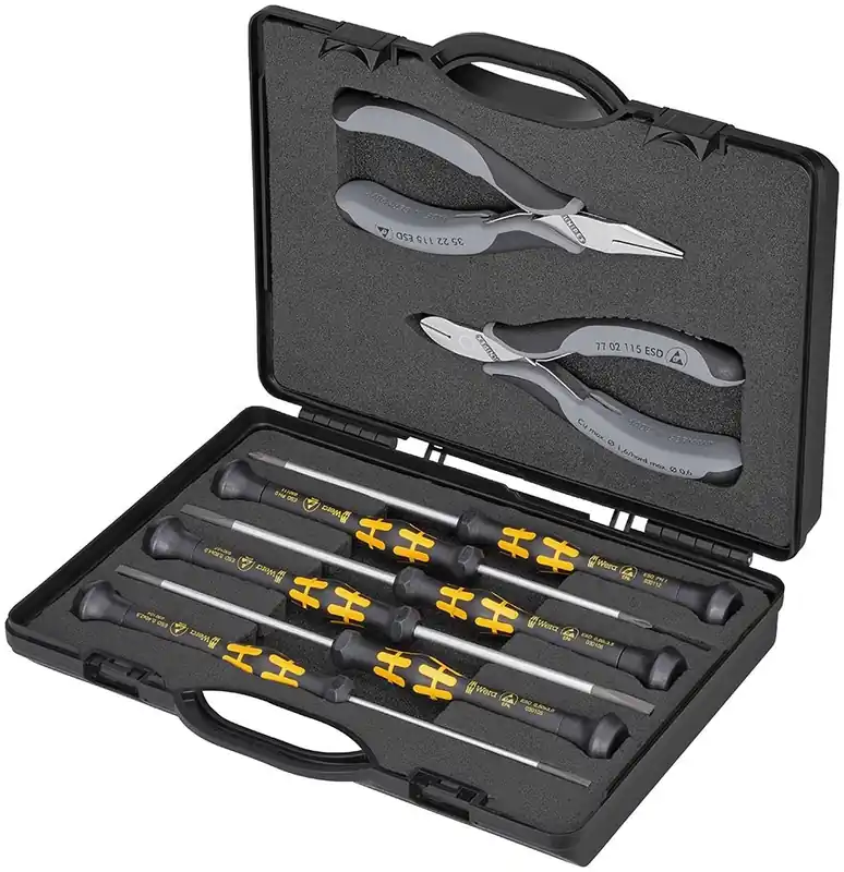 Knipex 00 20 18 ESD Mallette avec pinces pour l‘‘électronique