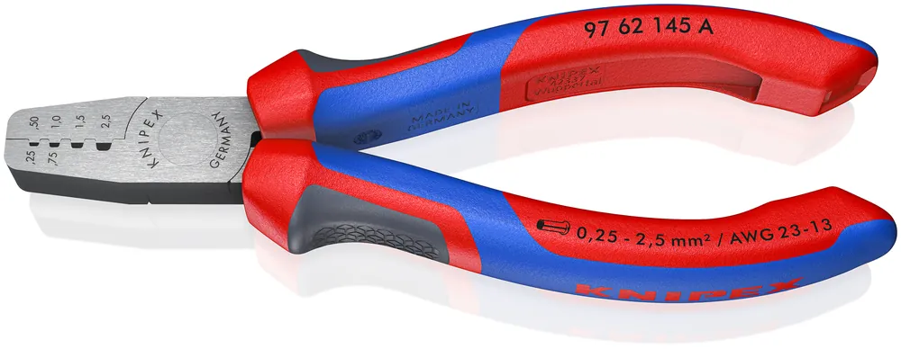 Knipex 97 62 145 A Pince à sertir pour embouts DIN 46228 parties 1 + 4 de 0,25 à 2,5 mm².