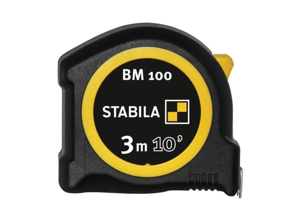 Stabila 19569 BM 100 Mètre à ruban, 3 m (10‘), graduation cm/pouces