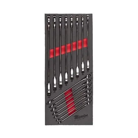 Milwaukee Accessoires 4932479828 Jeu de clés combinées à cliquet Max Bite 15 pièces