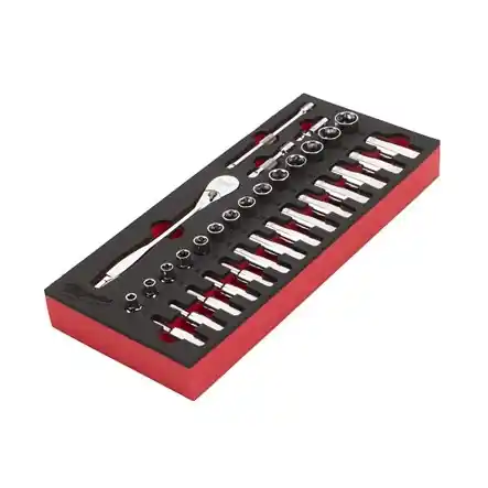 Milwaukee Accessoires 4932479825 3/8‘‘‘‘ Cliquet et douilles en incrustation de mousse 32 pièces