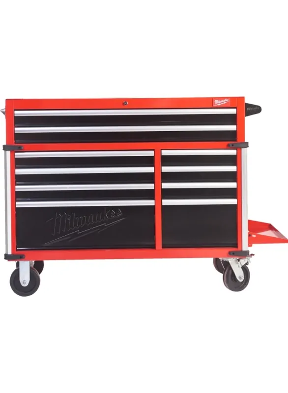 Milwaukee Accessoires 4932478852 SRC46-1 Chariot à outils en acier de 46"/117 cm avec 10 tiroirs
