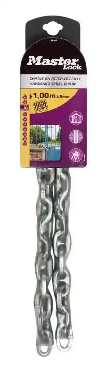 Masterlock 8016EURD Chaîne, acier avec vinyle, 8mm, 1m
