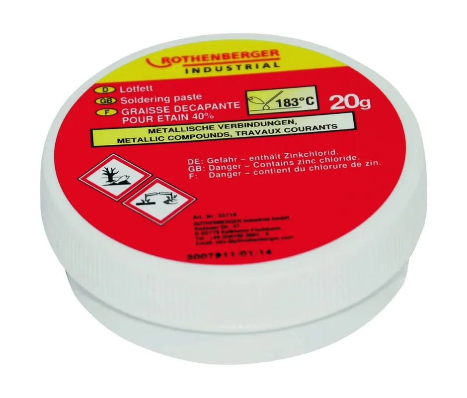 Rothenberger Industrial ROT035718E Graisse à souder, 20g, TIN