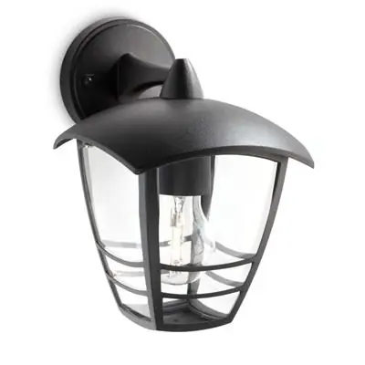 Philips P443483 Applique murale Creek noir 1x60W 230V