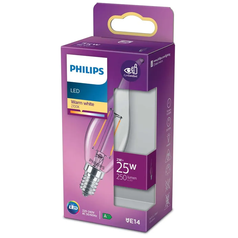 Philips P763190 LED classique Lampe bougie et boule 25 watts E14