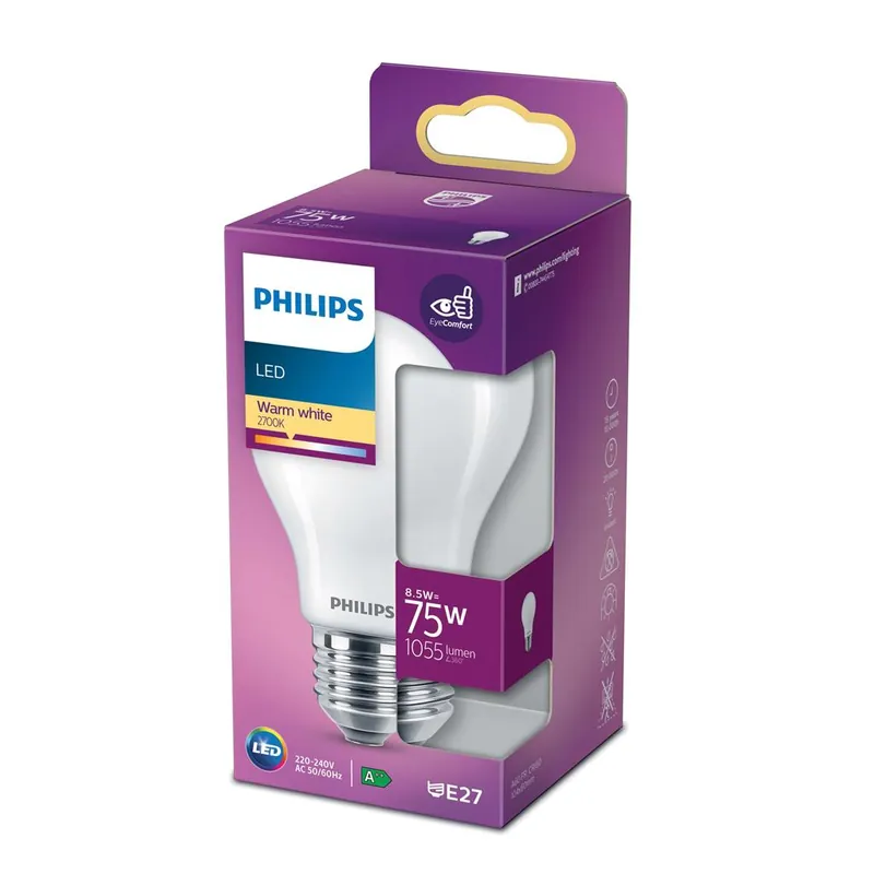 Philips P763251 Lampe classique LED 75 Watt E27 Blanc chaud