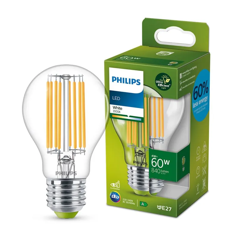 Philips P343788 LED CLA 60W A60 E27 3000K CL EELA SRT4
