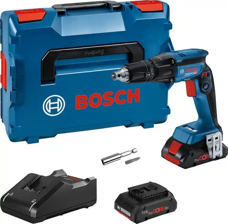 Bosch Bleu 06019K7002 GTB 18V-45 Visseuse professionnelle sans fil pour cloisons sèches 18V 4.0Ah ProCore en L-Boxx