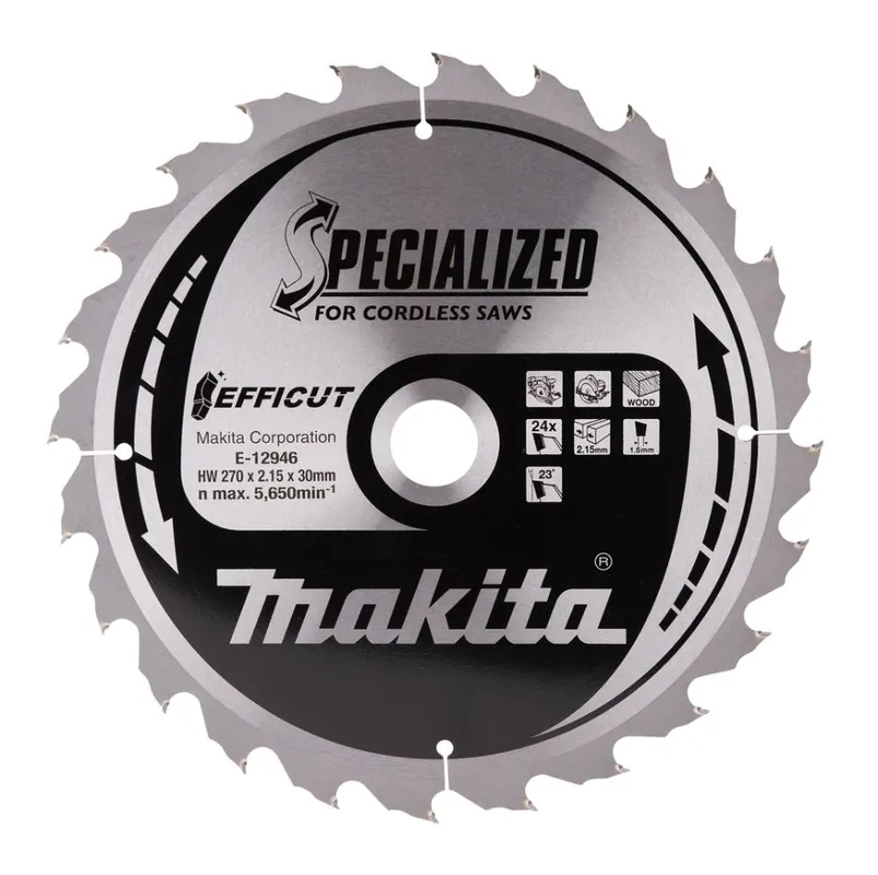 Makita Accessoires E-12946 Lame de scie circulaire Bois Efficut 270x30x2,15 24T 23g