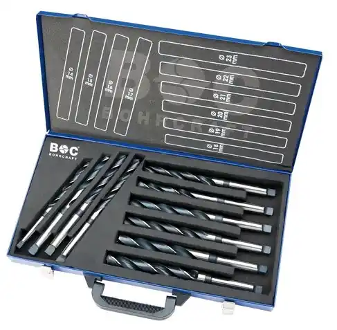 Bohrcraft 14501410001 Jeux de forets MK10-1 HSS-R DIN 345 // 14-23 mm avec coffret / 10-pcs