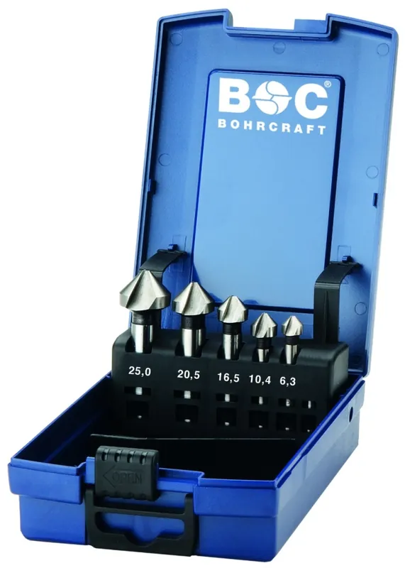 Bohrcraft 17001330005 Jeu de fraises KS5-K HSS ABS-Box // 6.3 - 25.0 / 5-pièces