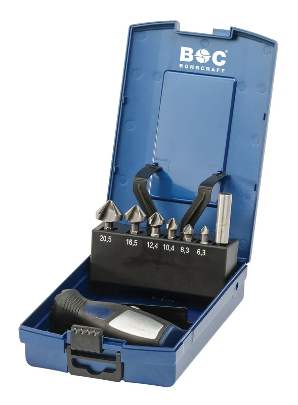Bohrcraft 17051330006 Jeu d‘‘embouts KSB6-K HSS 1/4" + support + poignée 6,3-20,5 mm
