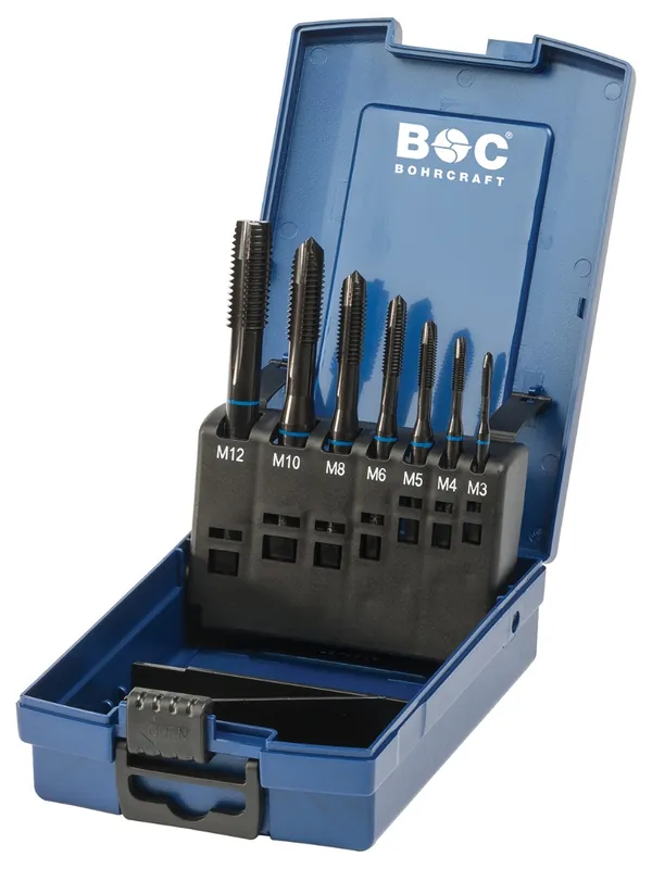 Bohrcraft 41441330007 Jeu de goujons pour machine à anneau bleu forme B 7 pièces MGB7G-K ABS M3-M12