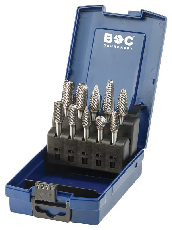 Bohrcraft 59001330012 HM Jeu de goupilles de toupie RK10 ABS-Box. B/C/D/F/G/L 10 pcs