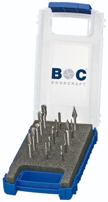 Bohrcraft 59001330015 Jeu de fraises HM 3+6 mm 15 pcs Z3-X KF15
