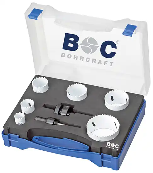Bohrcraft 19011430006 Jeu de scies à trous HSSE-Co LS6-E 8 pièces 22 - 68 mm