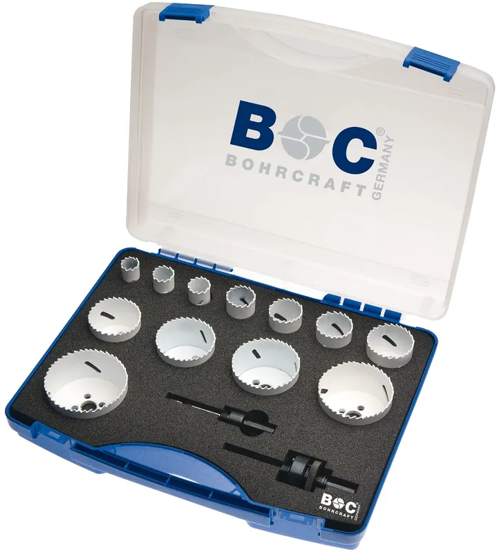Bohrcraft 19011330014 Jeu de scies cloches HSSE-Co RLS14-E 14 pièces 19 - 76 mm