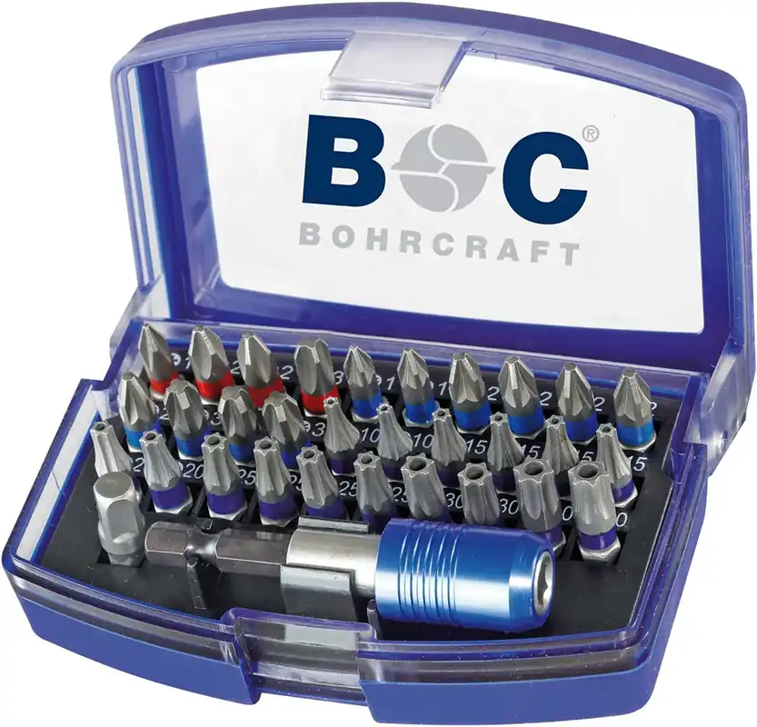 Bohrcraft 69001430031 Jeu d‘‘embouts 1/4" PB32 // PZ1-3+PH1-3+Tx10-40 / 32 pièces