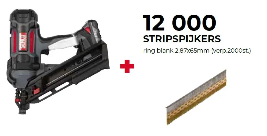 Senco PRSE-10G2001NGE F-35XP Cloueur en bande Fusion 50-90 mm + 12000 clous en bande 2.9x65mm anneau vide