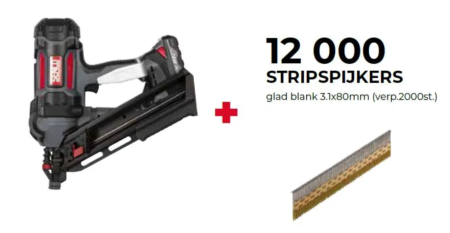 Senco PRSE-10G2001NHC F-35XP Cloueur à bande Fusion 50-90 mm + 12000 clous en bande 3.1x80mm lisse vierge