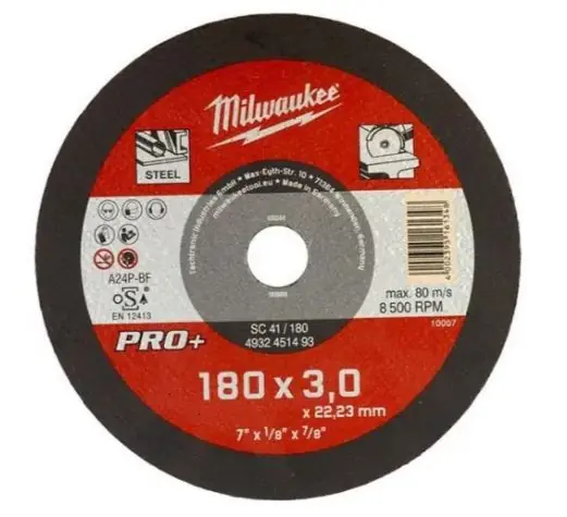 Milwaukee Accessoires 4932451493 Disque à tronçonner les métaux SC41 180 x 3 mm PRO+
