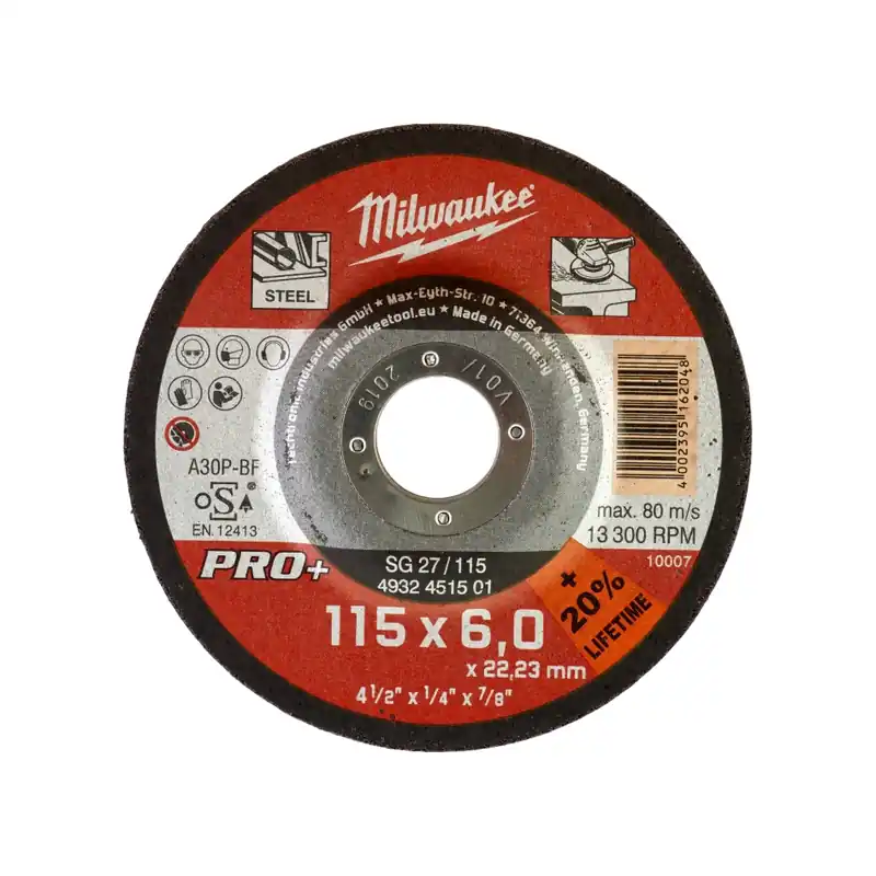 Milwaukee Accessoires 4932451501 Disque d‘ébavurage SG27 115 x 6 mm PRO+ (par 50)