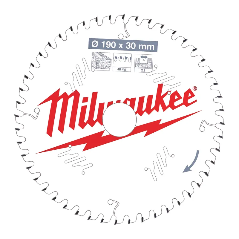 Milwaukee Accessoires 4932471380 Lame de scie circulaire P W 190x30x2.1x48ATB