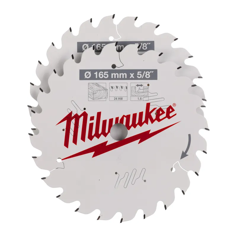 Milwaukee Accessoires 4932479836 Lames de scie circulaire CSB 165 x 24T/24T Twin Pack (2-pièces)