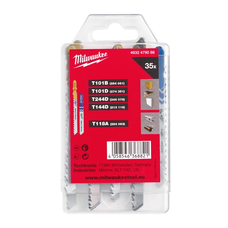 Milwaukee Accessoires 4932479088 Jeu de lames de scie sauteuse 35 pièces
