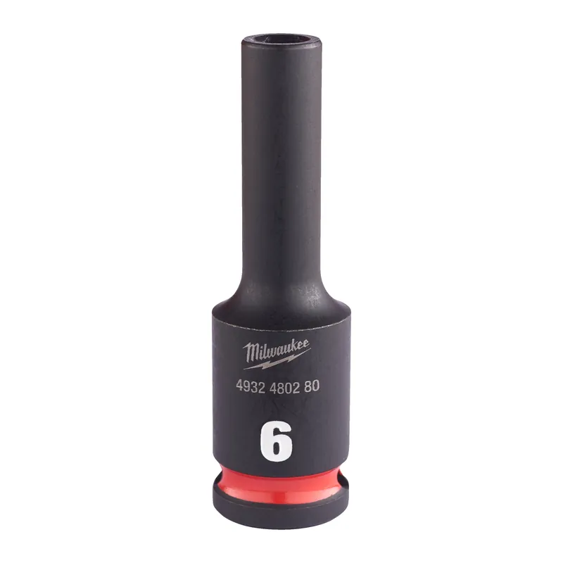 Milwaukee Accessoires 4932480280 Shockwave Impact Duty 3/8" (impact) Capuchon d‘impact long 6 mm