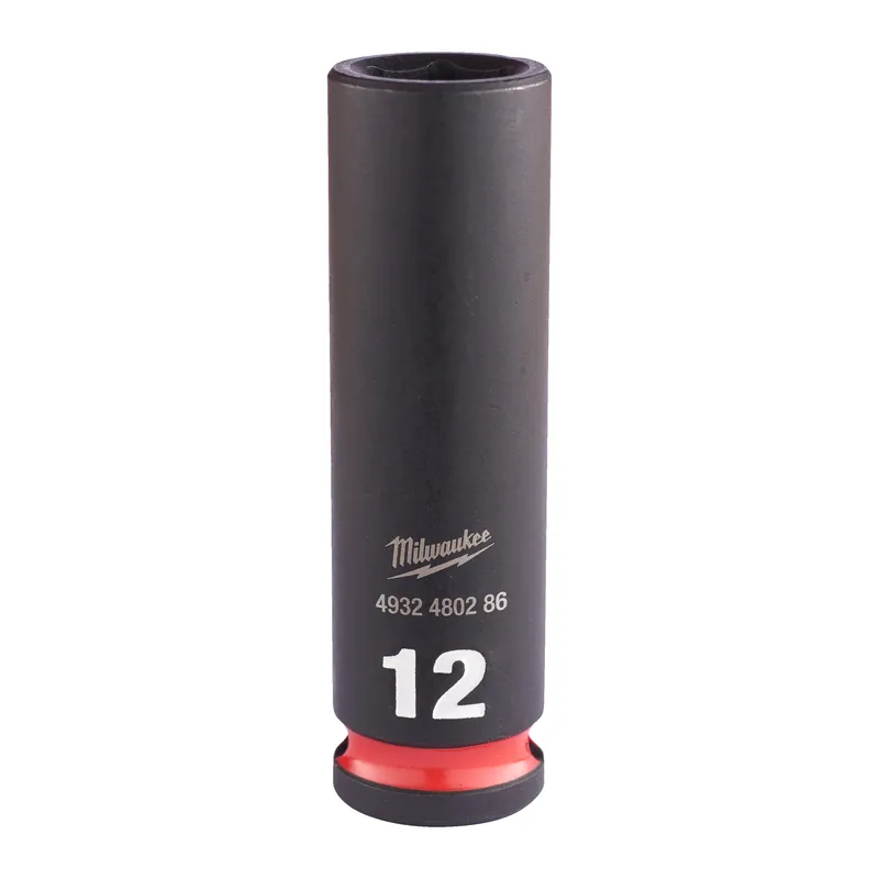 Milwaukee Accessoires 4932480286 Shockwave Impact Duty 3/8" (impact) Capuchon d‘impact long 12 mm