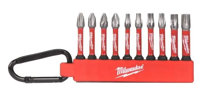Milwaukee Accessoires 4932480941 SHOCKWAVE™ Jeu d‘embouts de mousqueton 50 mm 10 pièces