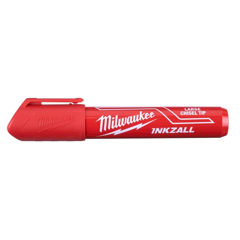 Milwaukee Accessoires 4932471556 INKZALL™ Red L Marqueur à pointe biseautée 12 pièces