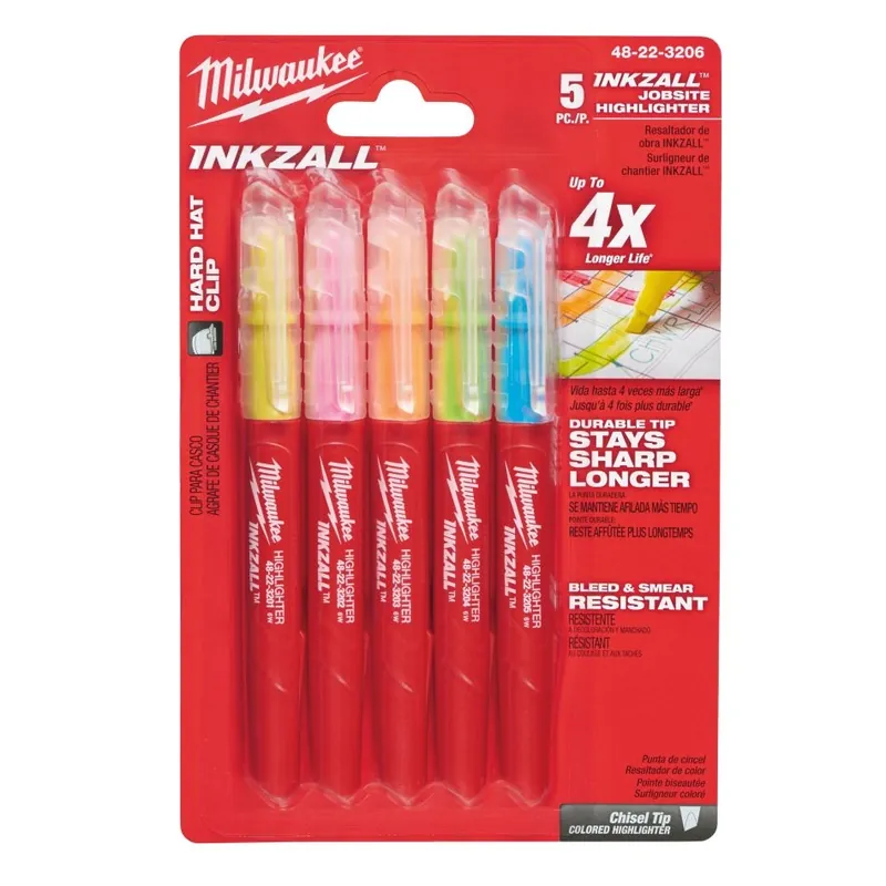 Milwaukee Accessoires 48223206 INKZALL™ Markers Flou Coloured - 5pc.