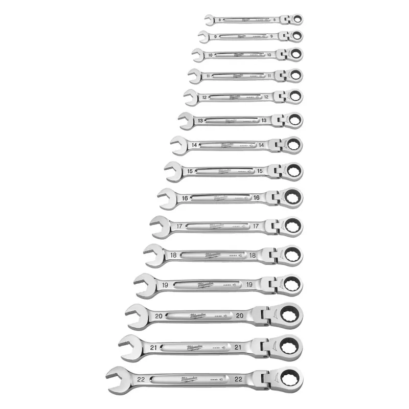 Milwaukee Accessoires 4932478558 MAX BITE™ Flex Insert Ratchet Wrench Set - 15 pc