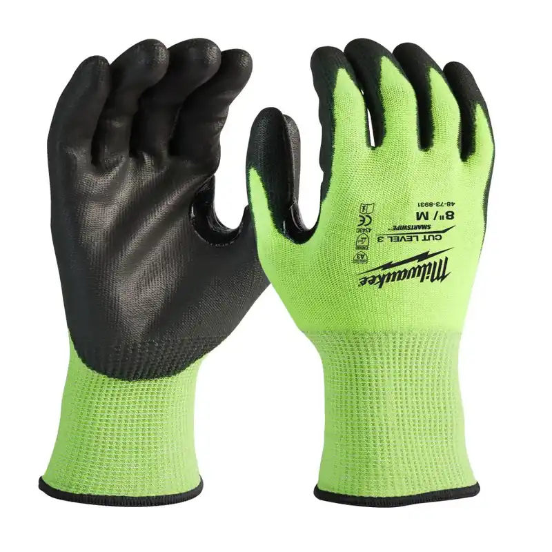Milwaukee Accessoires 4932479721 Gants de travail haute-visibilité classe de coupe 3/C - 7/S - 1 paire